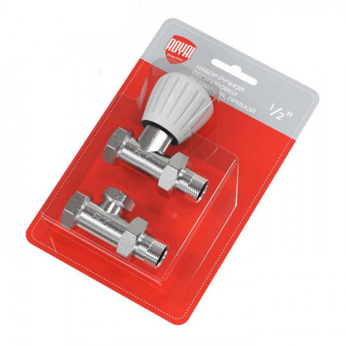 Набор ручной регулировки Royal Thermo прямой 1/2” (никель)