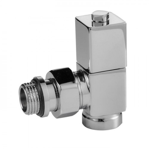 Набор вентелей Royal Thermo CUBE, УГЛОВОЙ, (2 шт) хром